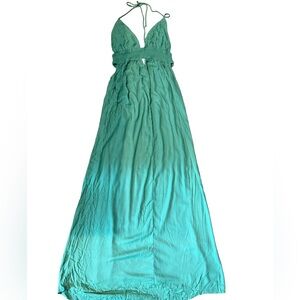 Forever 21 Teal Backless Maxi Dress